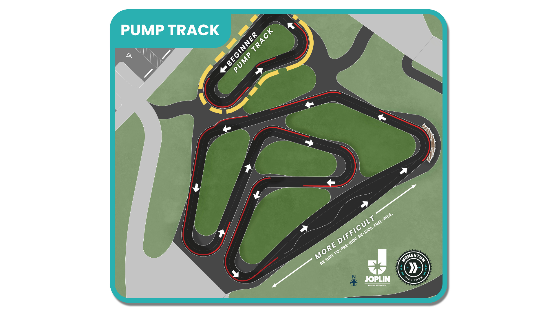 Map of Pump Track area at MOmentum Bike Park