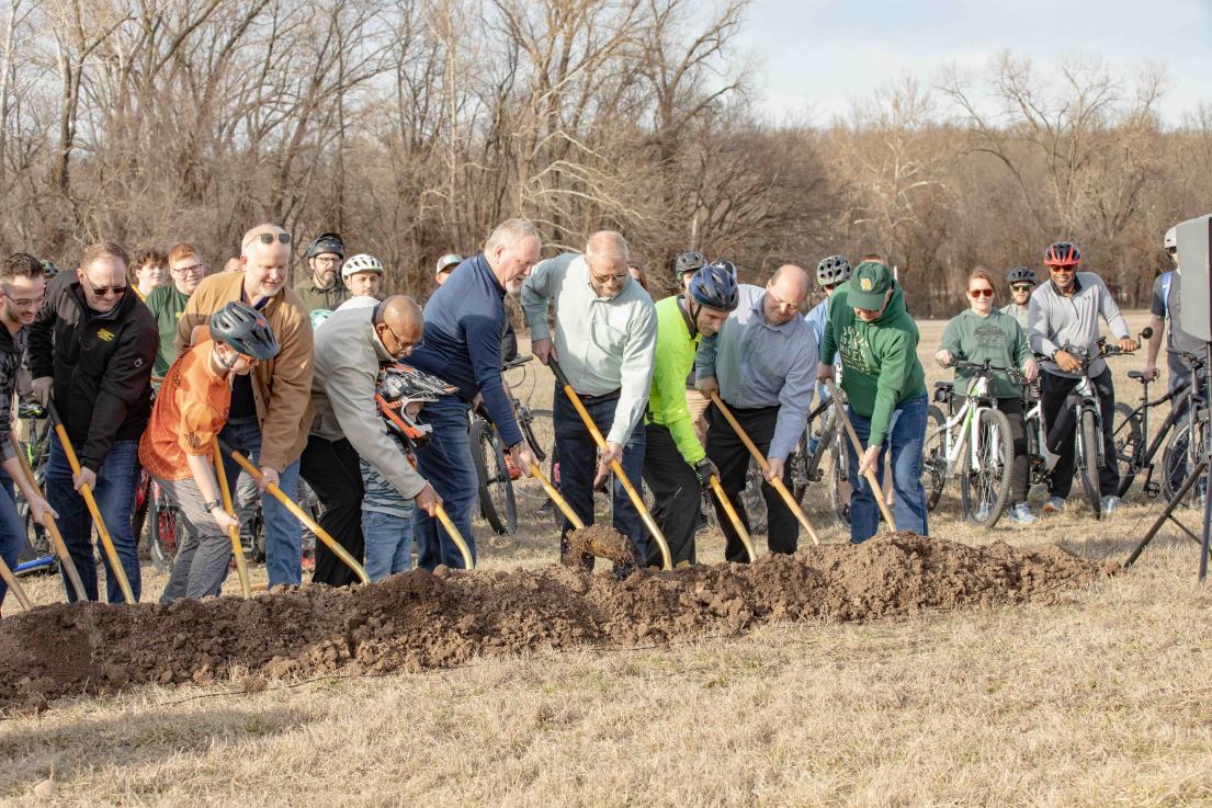 City leaders break ground on the MOmentum Bike Park project Feb 24, 2025